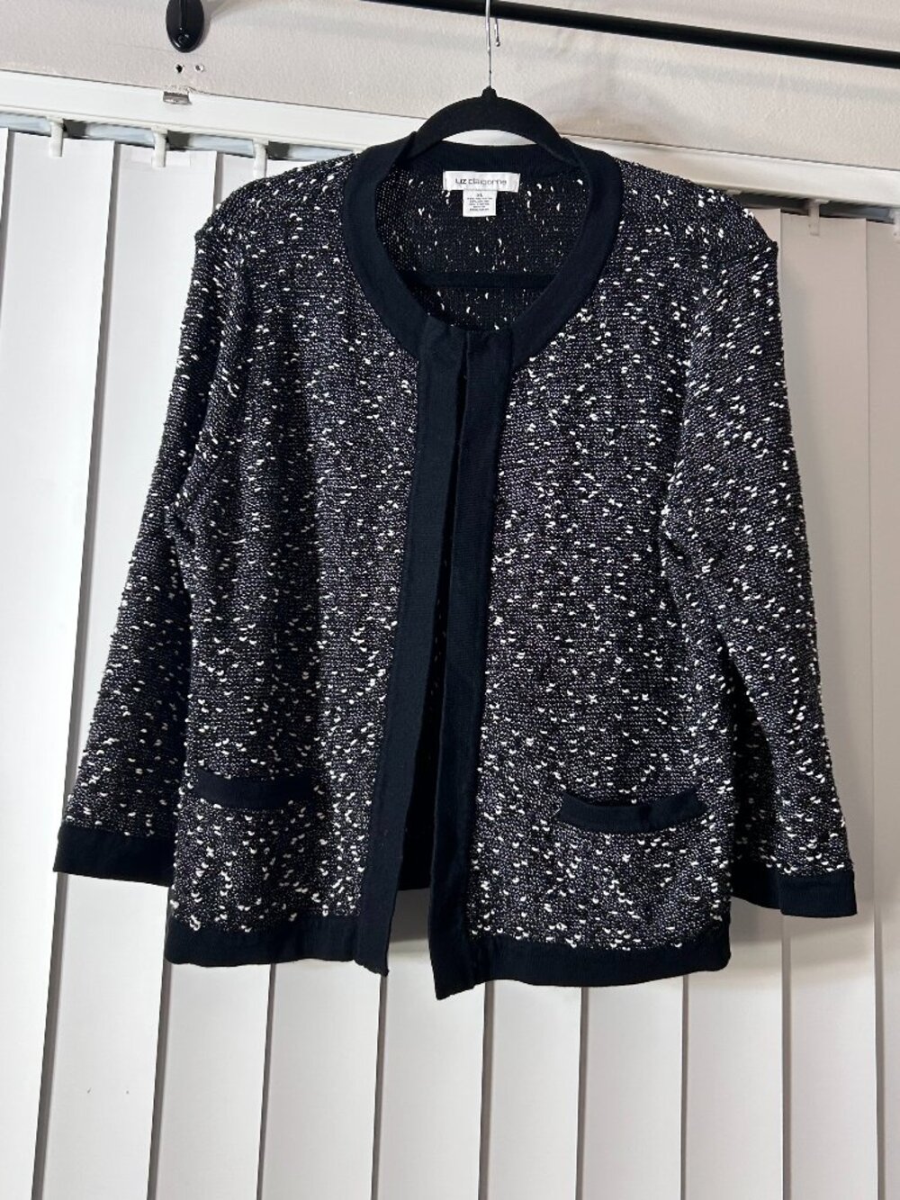 Women's Vintage Donna Karan Tweed Cardigan Size XL Mint Condition